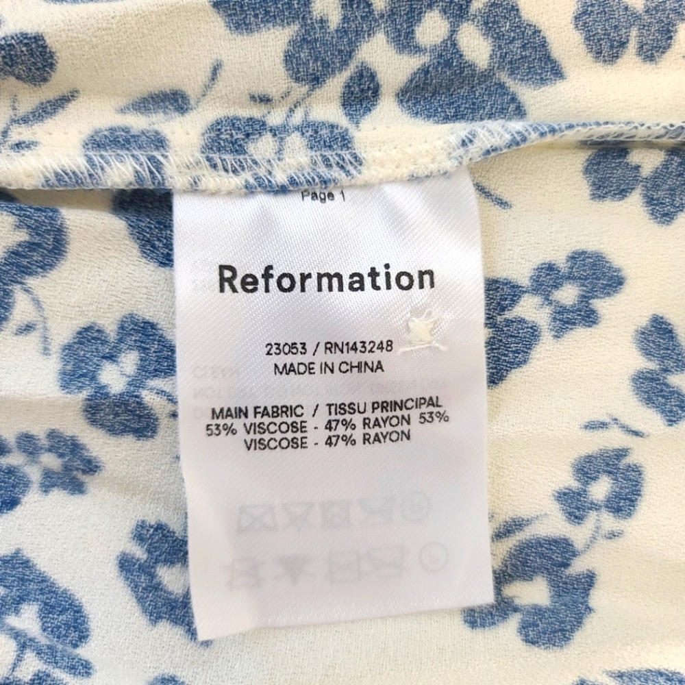 NWT REFORMATION Fauna Milanesa Floral Midi Dress NWT Size 6 - Picture 8 of 8